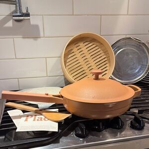 Our Place Pan 5-piece Set | Bamboo Steamer Spruce Basket + Accessories